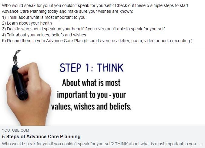Advance care planning steps