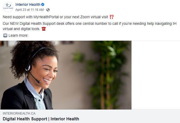 My Health Portal social post