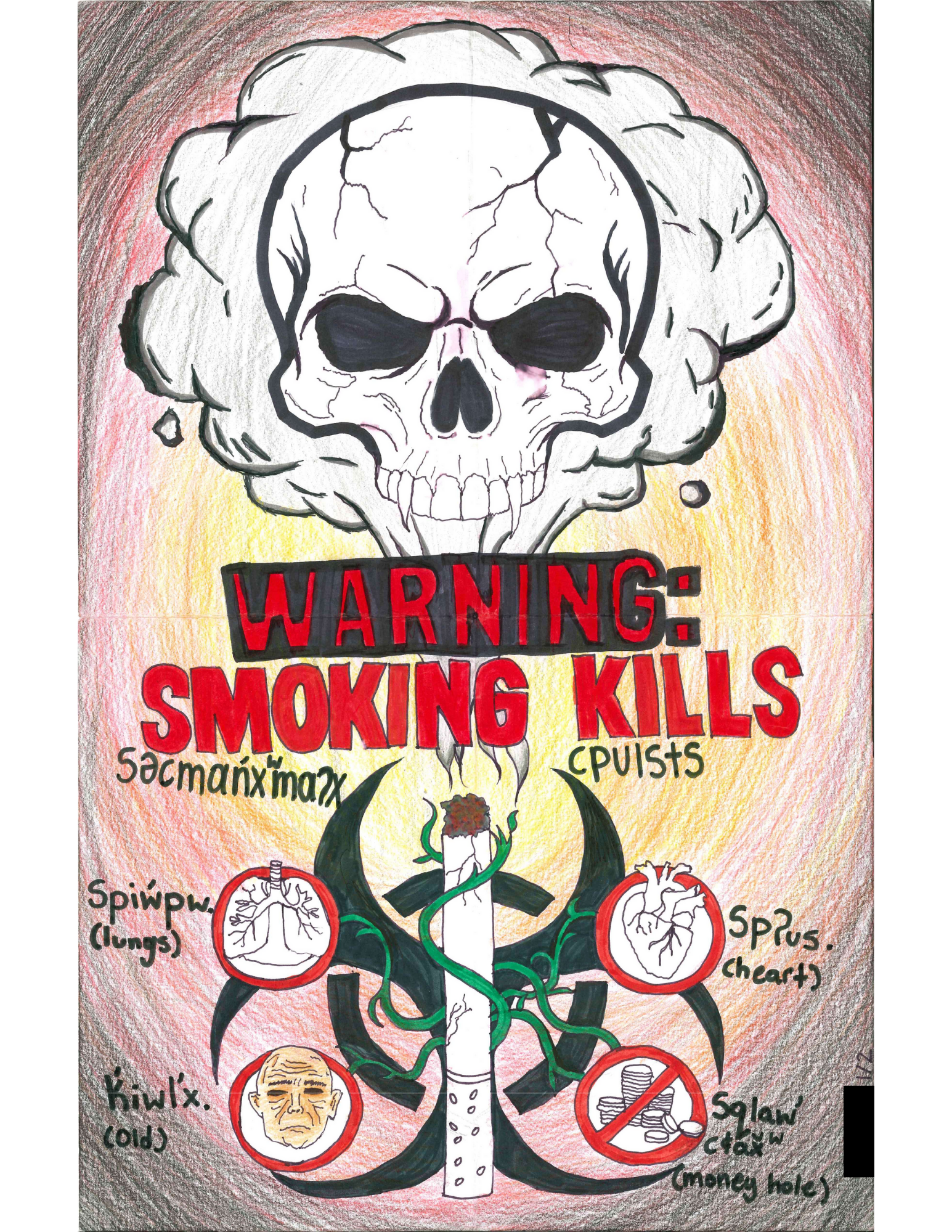 youth made poster about tobacco use and negative affects