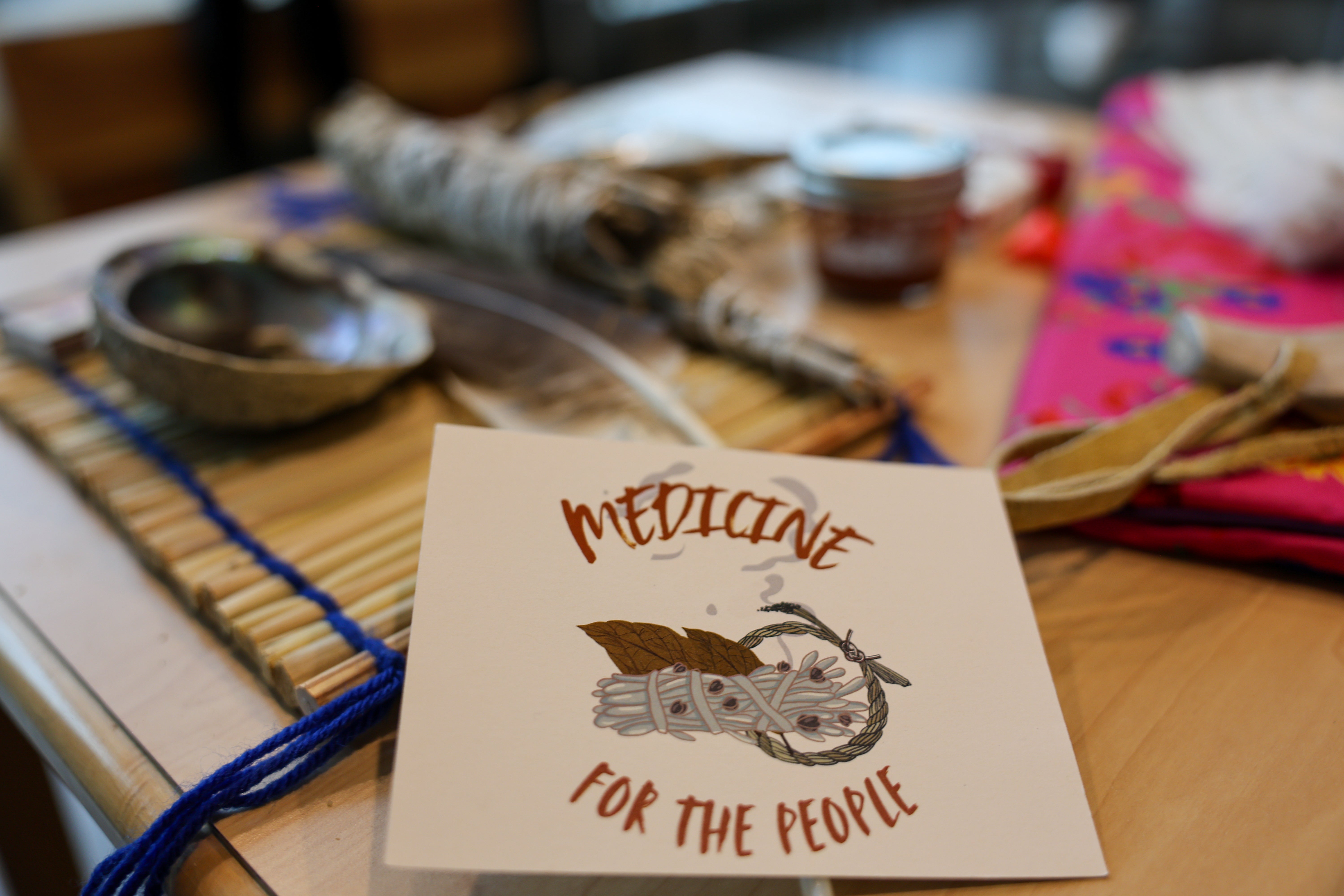 Close up shot of smudging materials for Indigenous healing.