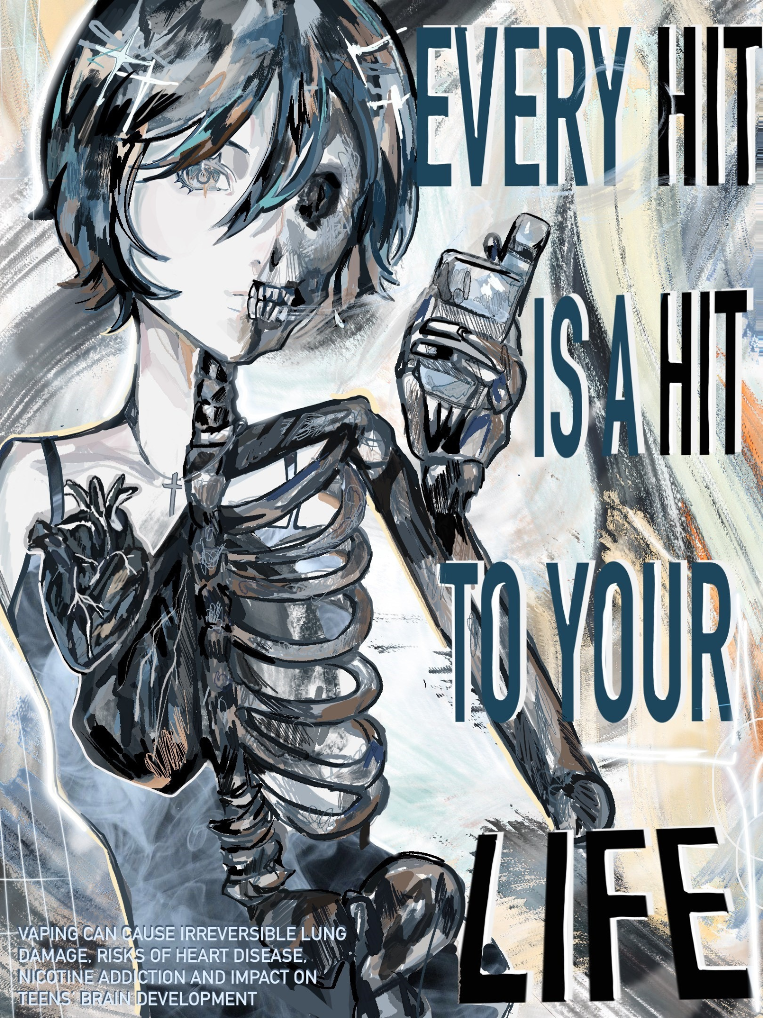 youth made poster about Vape use and negative affects