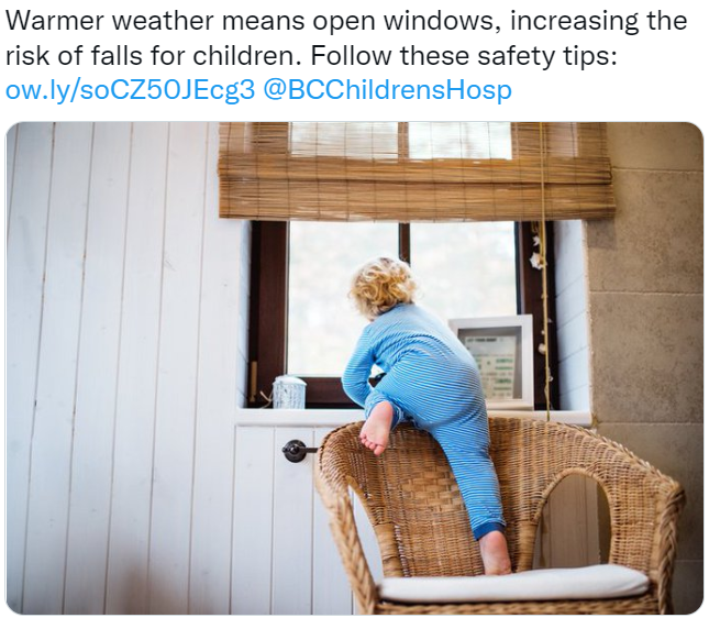 Twitter post about child safety