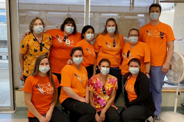 group photo on orange shirt day