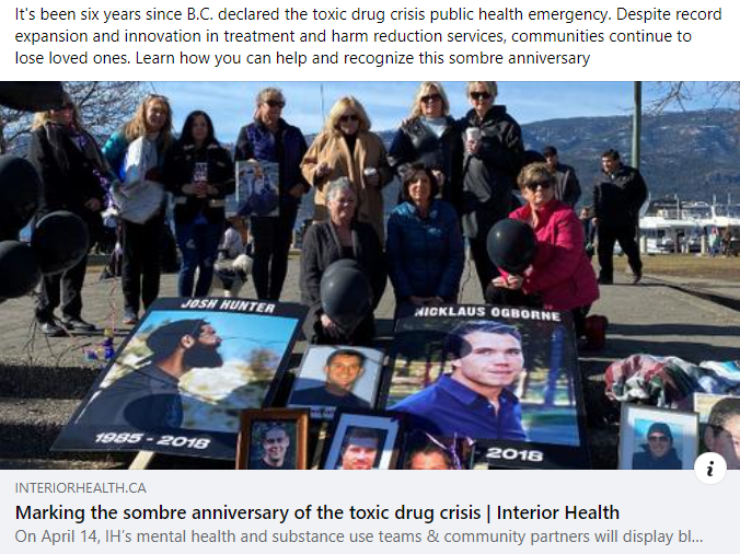 6th Anniversary of Toxic Drug Crisis
