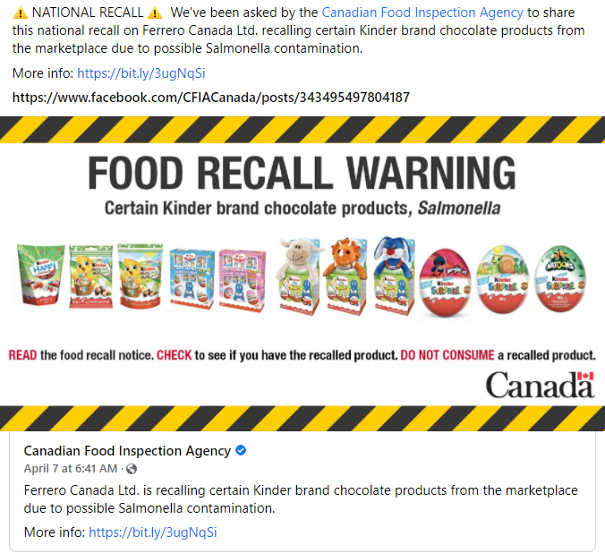Kinder Recall