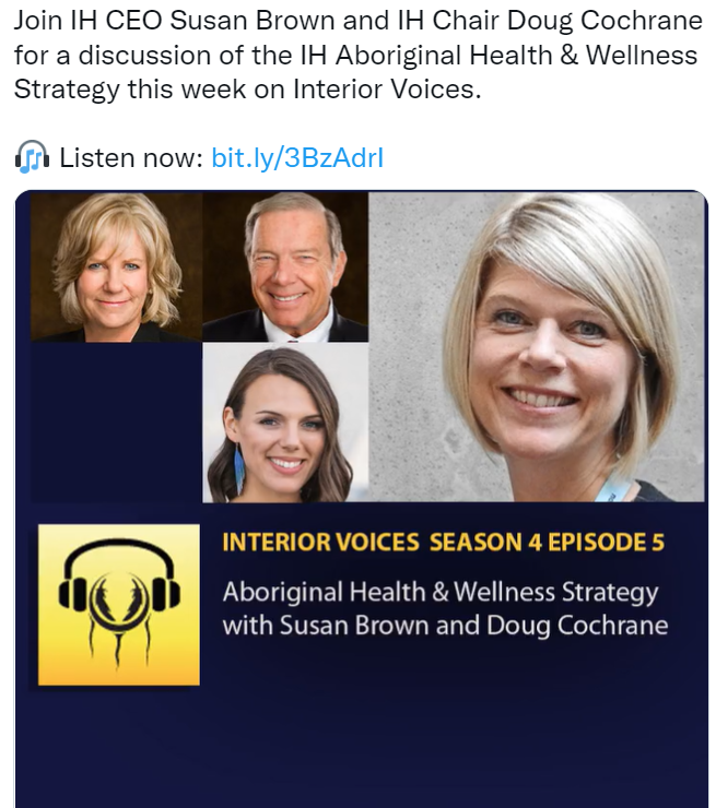 Twitter post of Interior Voices podcast