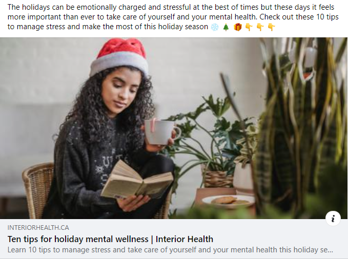 Social media posts you can share - holiday mental wellness tips