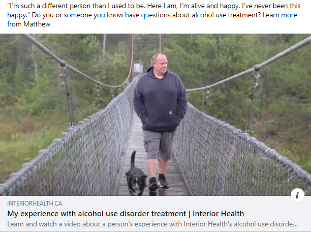 Facebook post - Alcohol use disorder treatment