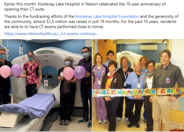 Facebook post - Nelson CT 10-year anniversary