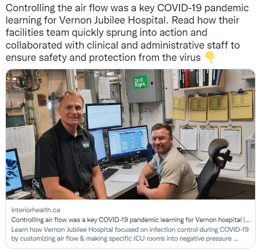 Tweet about VJH air flow story