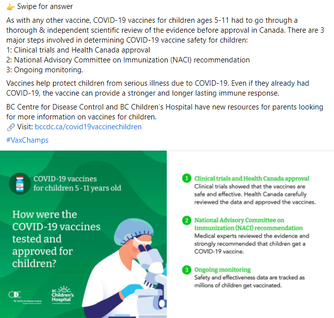 Social media posts you can share - COVID vaccines approved children