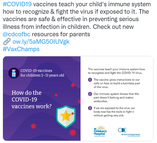 Social media posts you can share - Vaccines children immune system