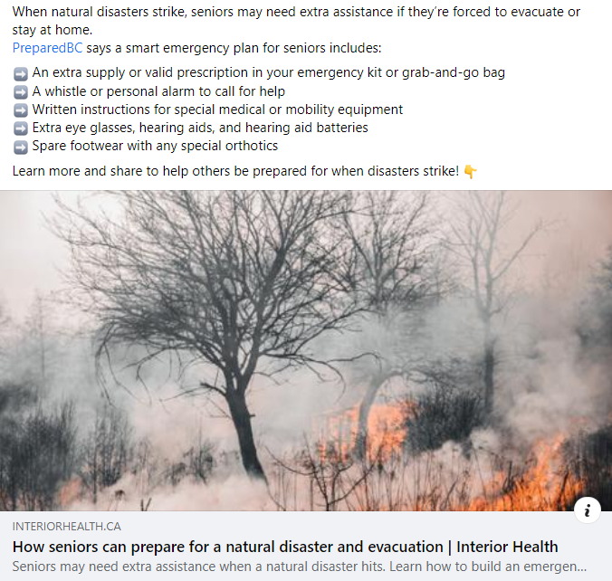 Social media posts you can share - Seniors wildfire