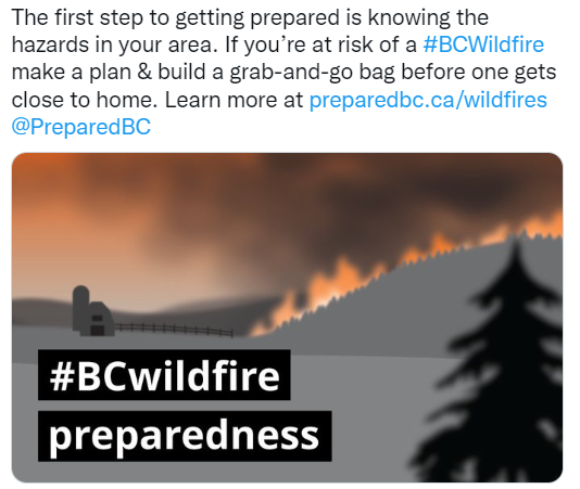 Social media posts you can share - wildfire preparedness