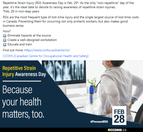 Image for RSI Awareness Day