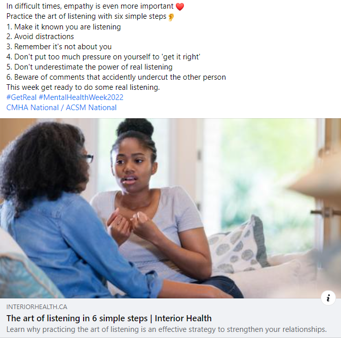 Art of Listening social media post