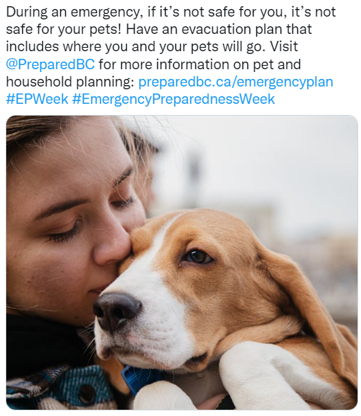 Pet Emergency Preparedness social media post