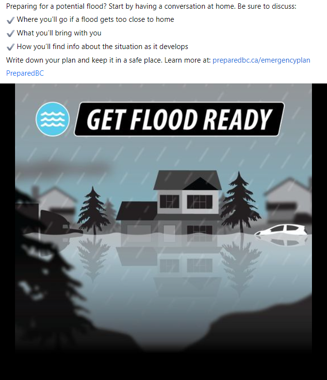 Be Flood Ready Facebook Post