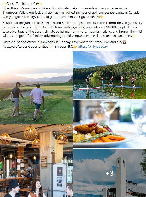 Facebook post on guess that interior city Kamloops