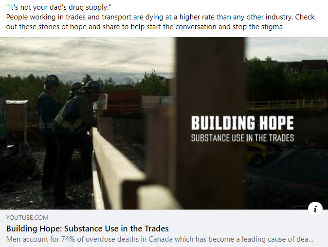 Facebook post about Building Hope initiative