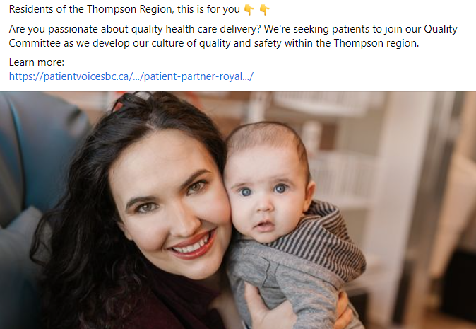 Facebook post about Quality Committee