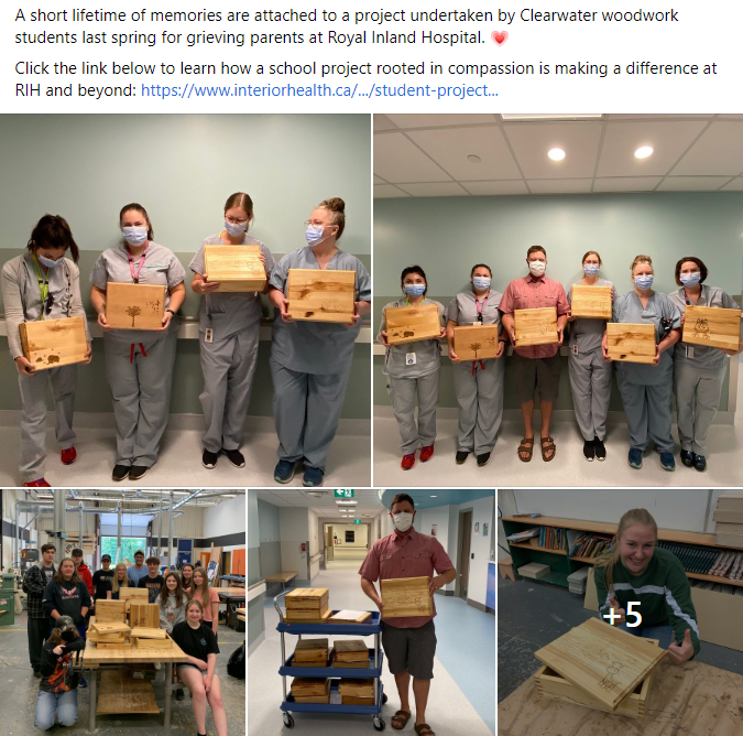 Facebook post about RIH wood boxes