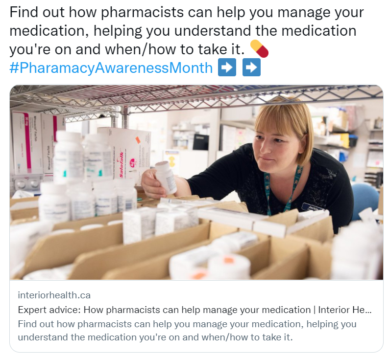 Twitter Post - Pharmacists help manage medication