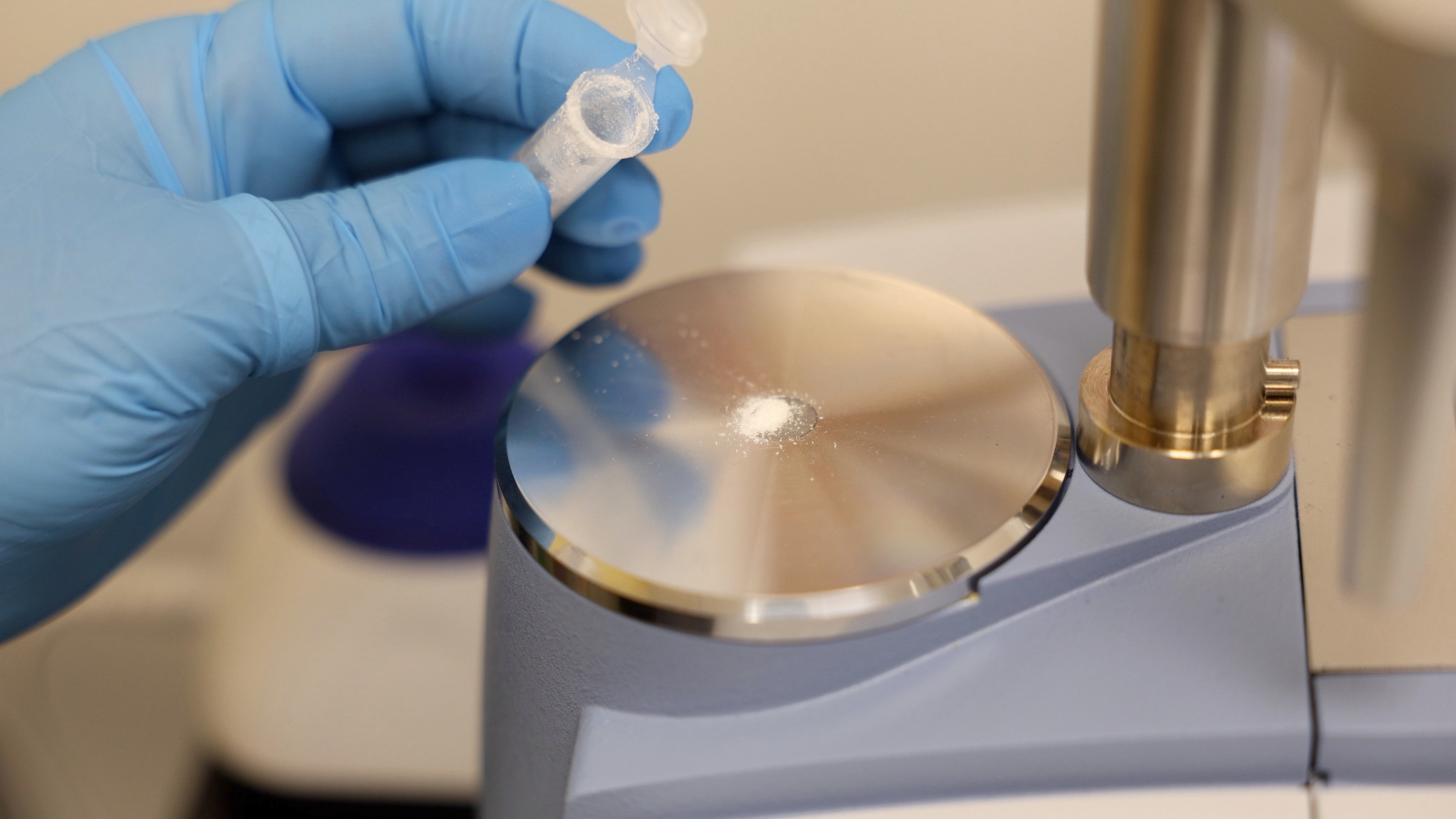 A drug sample being tested at a pharmacy.