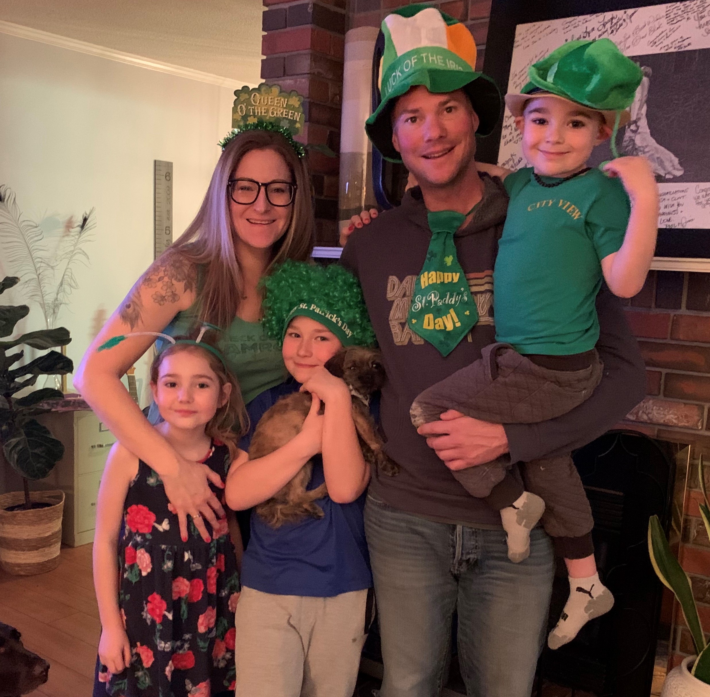 Clint and his family celebrate St. Patrick’s Day