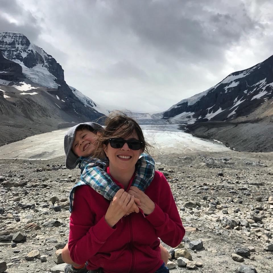 Ryan and her son Zac at the Icefields Parkway in Alberta