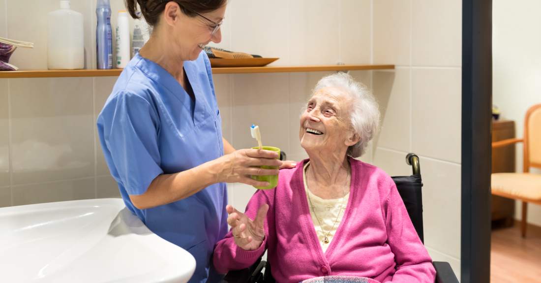 A woman visits the dentist.