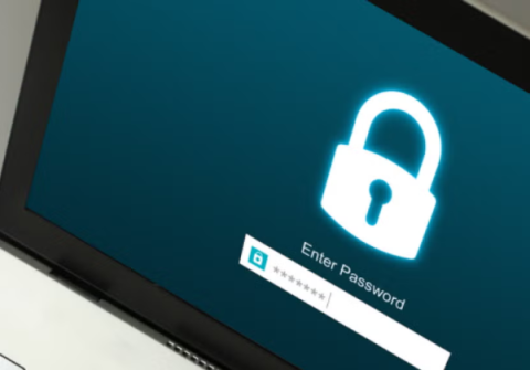 laptop with lock on screen