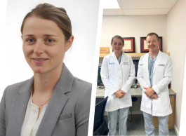 Dr Hilary headshot and picture with Dr. Mike smiling